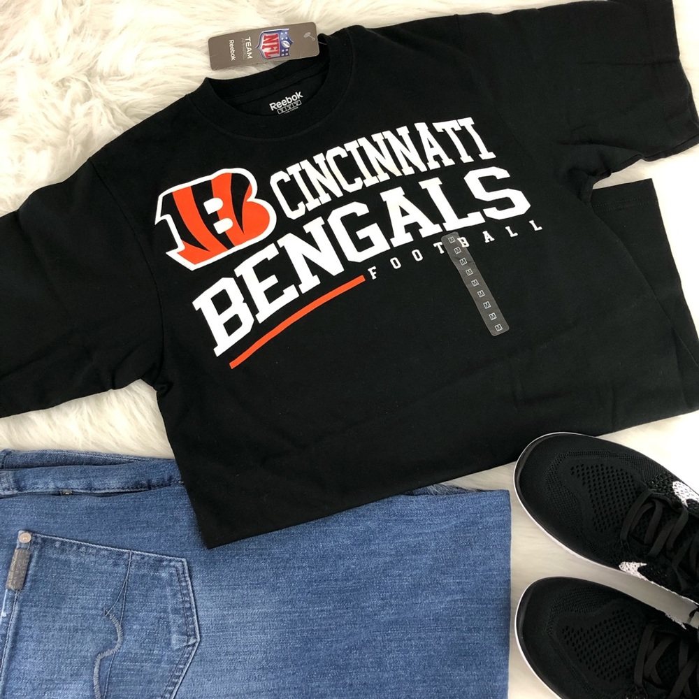 NWT REEBOK Black NFL Cincinnati Bengals Tee